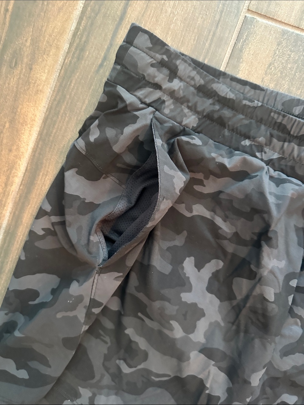Tuff Athletics Black & Gray Camo Performance Shorts - Picture 4 of 6